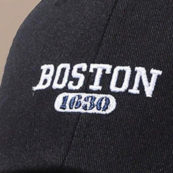 Black Boston Embroidered Cap - Picture 3 of 4
